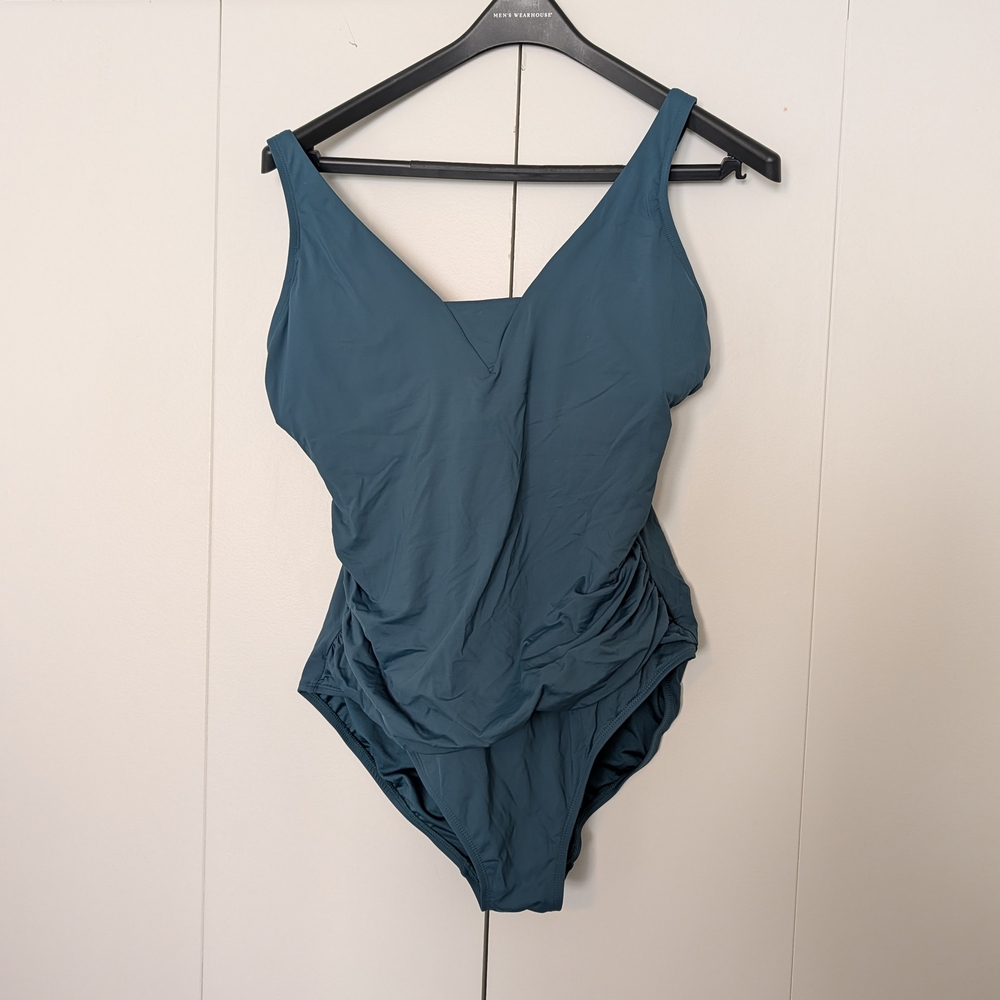 Lands' End Blue One-Piece Swimsuit